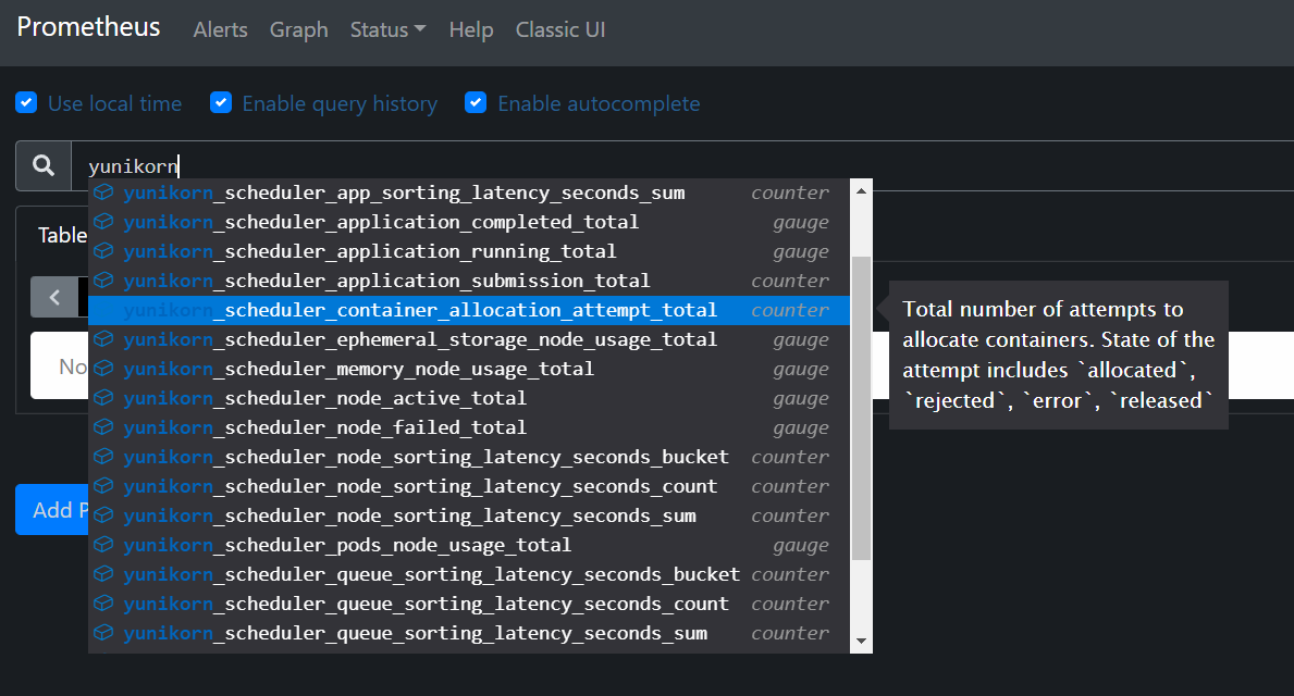 Prometheus Metrics List